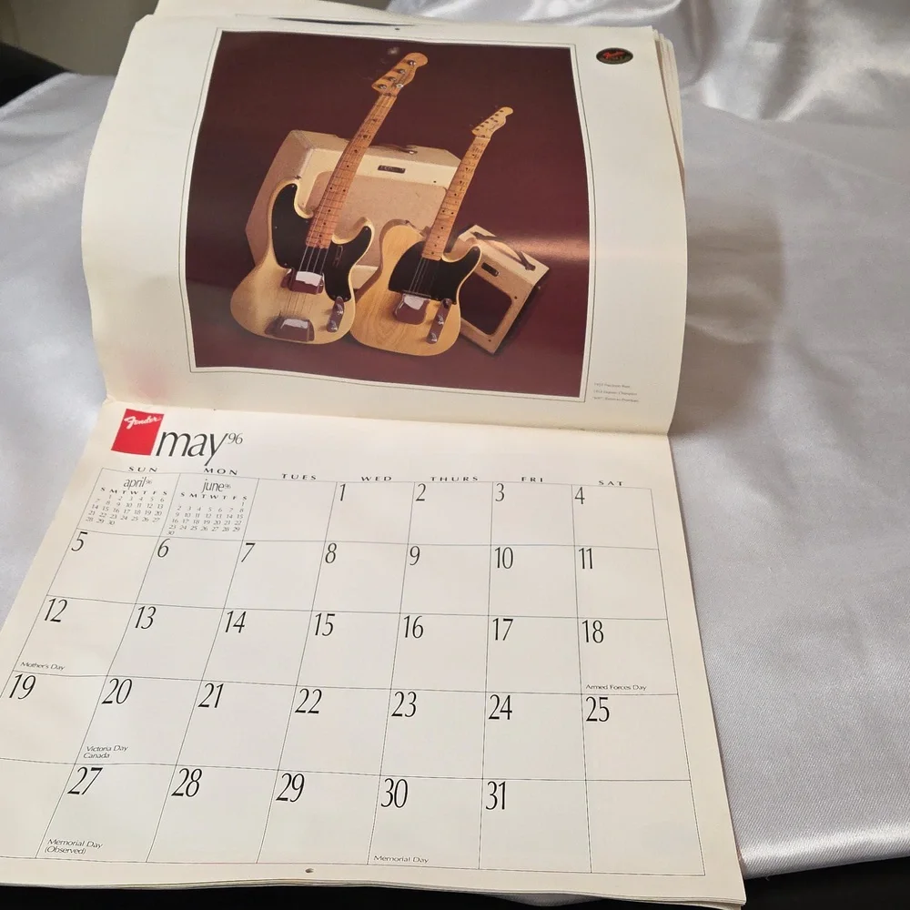 Fender Guitar 50th Anniversary Calendar Music Guitars Vintage Office